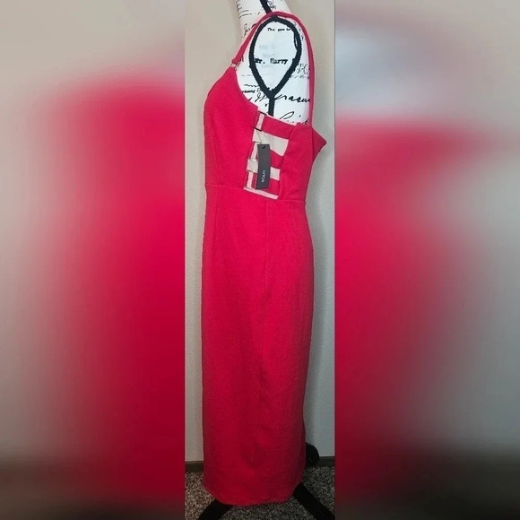 Bold Elements Women's Red Bodycon Side Cutout Dress Size Large NWT - Picture 4 of 14